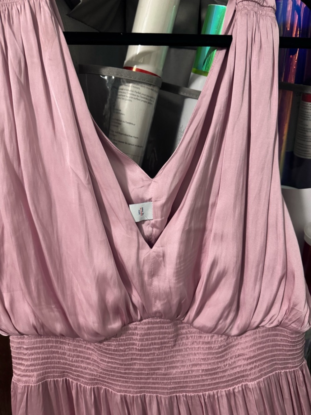 Old Navy Pale Pink V-Neck Smocked Waist Maxi Dress